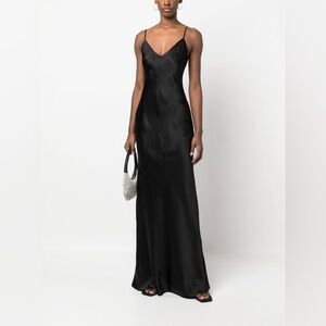 Elegant Black Satin Evening Gown